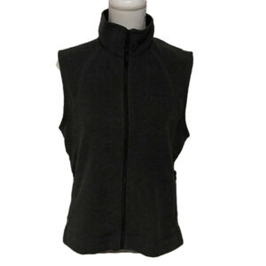 Columbia Sportswear Gray Black Stand Up Collar Sleeveless Zip Up Outdoor Vest